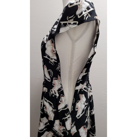 MODCLOTH RETROLICIOUS Vintage Style Medium ICE SKATES DRESS Black/White/Red NWT - Picture 8 of 12
